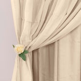 10ft Nude Dual Layered Sheer Chiffon Polyester Backdrop Curtain With Rod Pockets