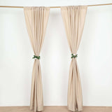 2 Pack Nude Polyester Event Curtain Drapes, 10ftx8ft Backdrop Event Panels With Rod Pockets 130 GSM