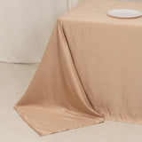 90x132inch nude Seamless Lamour Satin Rectangle Tablecloth for 6 Foot Table