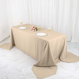 90x156inch Nude Polyester Rectangular Tablecloth