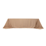 90x156inch Nude Seamless Lamour Satin Rectangle Tablecloth for 8 Foot Table