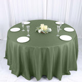 132Inch Olive Green Seamless Polyester Round Tablecloth