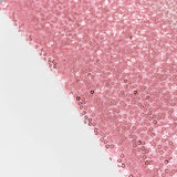 2 Pack Pink Sequin Event Curtain Drapes with Rod Pockets, Seamless Backdrop