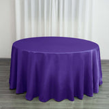 120 inch Purple Satin Round Tablecloth