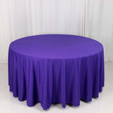 120inch Purple Premium Scuba Wrinkle Free Round Tablecloth, Seamless Scuba Polyester Tablecloth