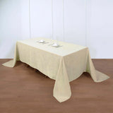 90inch x 132inch Beige Rectangular Tablecloth, Linen Table Cloth With Slubby Textured, Wrinkle Resistant