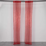 2 Pack Red Sequin Event Curtain Drapes with Rod Pockets, Seamless Backdrop Event Panels