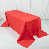 90x132inch Red Accordion Crinkle Taffeta Rectangular Tablecloth