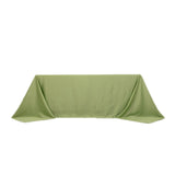 90x132inch Sage Green Seamless Lamour Satin Rectangle Tablecloth for 6 Foot Table