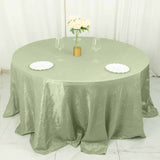 132inch Sage Green Accordion Crinkle Taffeta Round Tablecloth