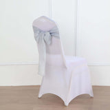 5 Pack | Silver Linen Chair Sashes, Slubby Textured Wrinkle Resistant Sashes