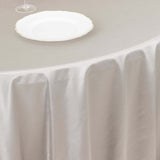 120inch Shimmer Silver Premium Scuba Round Tablecloth, Seamless Polyester Tablecloth