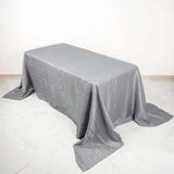 Taffeta 90"x132" Rectangle Tablecloth Silver - Seamless Accordion Crinkle Table Cover