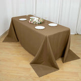 90inch x 132inch Taupe Polyester Rectangular Tablecloth