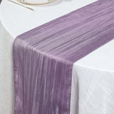 12inch x 108inch Violet Amethyst Accordion Crinkle Taffeta Linen Table Runner