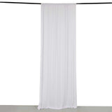 White 4-Way Stretch Spandex Photography Backdrop Curtain with Rod Pockets, Drapery Panel