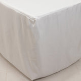 White Fitted Premium Polyester Rectangle Tablecloth 8ft Table Cover For 96x30inch Tables - 220GSM