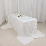 90x156inch White Rectangle Chambury Casa 100% Cotton Tablecloth