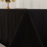 Black Cotton Blend Rectangular Tablecloth Seamless 90x156inch for 8 Foot Table