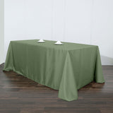 90"x156"  Olive Green Polyester Rectangular Tablecloth