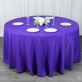 120inch Purple 200 GSM Seamless Premium Polyester Round Tablecloth