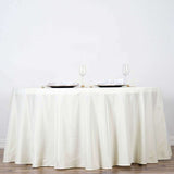 120 inch Ivory Polyester Round Tablecloth