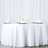 132inch White 200 GSM Seamless Premium Polyester Round Tablecloth