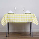 Buffalo Plaid Tablecloth | 54"x54" Square | White/Yellow | Checkered Gingham Polyester Tablecloth