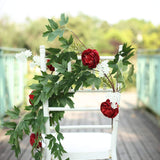 6ft | Burgundy Artificial Peony/Foliage Hanging Flower Garland Vine