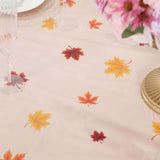 5 Pack Orange Thanksgiving Rectangle Plastic Table Covers, PVC Waterproof Disposable Tablecloths