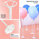 5 Pack | 17inches White Balloon Stand Stick Kit, Floral Base Balloon Holder