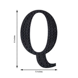 8 inch Black Decorative Rhinestone Alphabet Letter Stickers DIY Crafts - Q