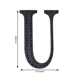 6 inch Black Decorative Rhinestone Alphabet Letter Stickers DIY Crafts - U