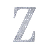 8 Inch Silver Decorative Rhinestone Alphabet Letter Stickers DIY Crafts - Z#whtbkgd