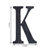 8 inch Black Decorative Rhinestone Alphabet Letter Stickers DIY Crafts - K