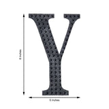 8 inch Black Decorative Rhinestone Alphabet Letter Stickers DIY Crafts - Y