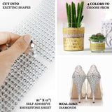 21x11inch Blush Self Adhesive Rhinestone Diamond Sticker Wrap Sheets, DIY Craft Gem Stickers