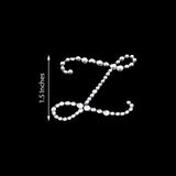 12 Pack | 1.5inch Clear Rhinestone Monogram Letter Jewel Sticker Self Adhesive DIY Diamond Decor - Z