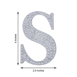 4Inch Silver Decorative Rhinestone Alphabet Letter Stickers DIY Crafts - S