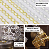 5 Strips - Stick on Rhinestone Gems - Oval Self Adhesive Diamond Rhinestone Stickers - Gold