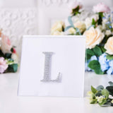 4Inch Silver Decorative Rhinestone Alphabet Letter Stickers DIY Crafts - L