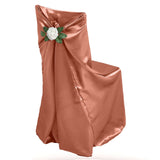 Terracotta (Rust) Satin Self-Tie Universal Chair Cover