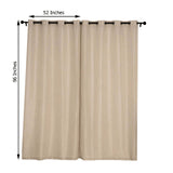 2 Pack | Handmade Beige Faux Linen Curtains 52x96inch Curtain Panels With Chrome Grommets