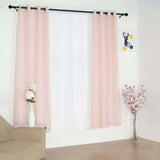 Handmade Blush Faux Linen Curtains 52x84inch Curtain Panels With Chrome Grommets Rose Gold