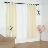 2 Pack | Handmade Ivory Faux Linen Curtains 52x84inch Curtain Panels With Chrome Grommets