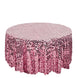 120" Big Payette Pink Sequin Round Tablecloth Premium Collection