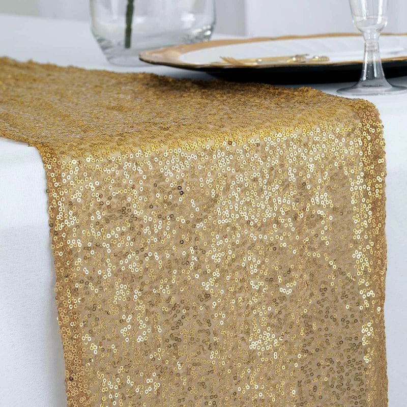 Gold sequin table runner