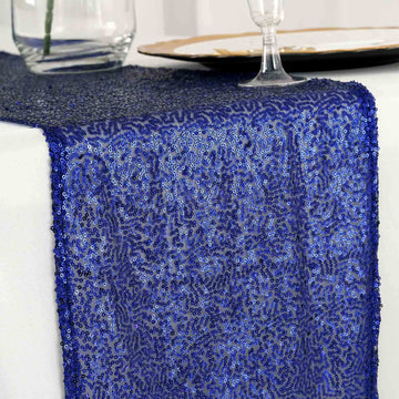 Sequin 12"x108" Table Runner Royal Blue - Glittering Design