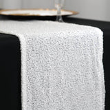 12"x108" White Iridescent Premium Sequin Table Runners