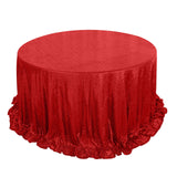 132inch Red Premium Sequin Round Tablecloth, Sparkly Tablecloth